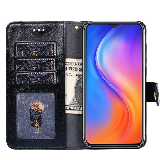 For Samsung Galaxy S23+ 5G Zipper Bag Leather Phone Case(Black)