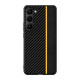 For Samsung Galaxy S23+ 5G Ultra-thin Carbon Fiber Texture Splicing Phone Case(Yellow)