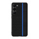 For Samsung Galaxy S23+ 5G Ultra-thin Carbon Fiber Texture Splicing Phone Case(Blue)