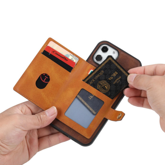 For Samsung Galaxy S23 5G Calfskin Color Matching TPU + PU Phone Case(Brown)