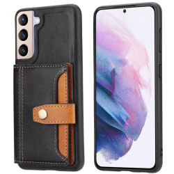 For Samsung Galaxy S23 5G Calfskin Color Matching TPU + PU Phone Case(Black)