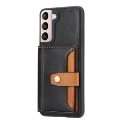 For Samsung Galaxy S23 5G Calfskin Color Matching TPU + PU Phone Case(Black)