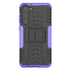 For Samsung Galaxy S23+ 5G Tire Texture TPU + PC Phone Case with Holder(Purple)
