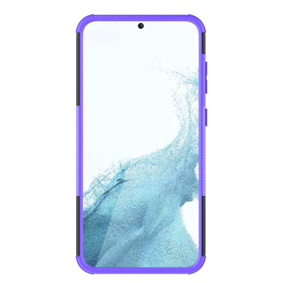 For Samsung Galaxy S23+ 5G Tire Texture TPU + PC Phone Case with Holder(Purple)