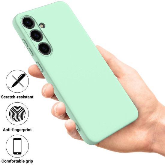 For Samsung Galaxy S24+ 5G Solid Color Liquid Silicone Dropproof Full Coverage Phone Case(Green)