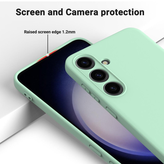 For Samsung Galaxy S24+ 5G Solid Color Liquid Silicone Dropproof Full Coverage Phone Case(Green)