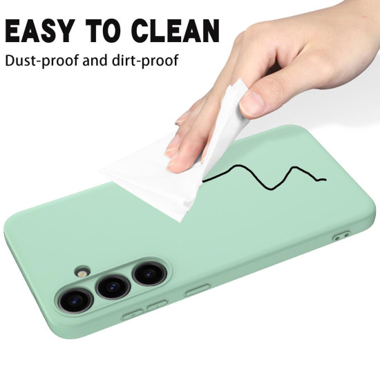 For Samsung Galaxy S24+ 5G Solid Color Liquid Silicone Dropproof Full Coverage Phone Case(Green)