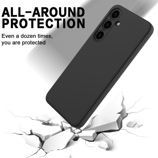 For Samsung Galaxy S24+ 5G Solid Color Liquid Silicone Dropproof Full Coverage Phone Case(Black)