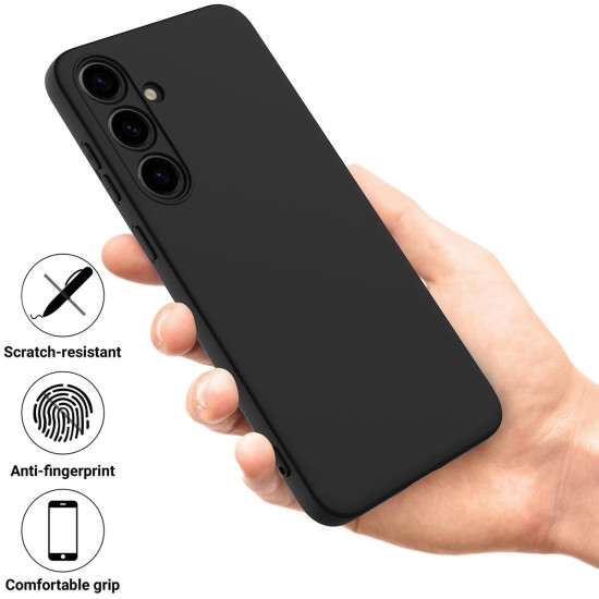 For Samsung Galaxy S24+ 5G Solid Color Liquid Silicone Dropproof Full Coverage Phone Case(Black)