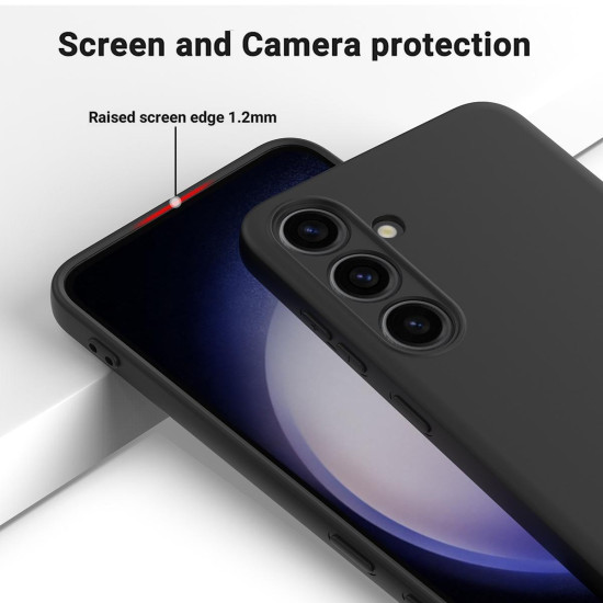 For Samsung Galaxy S24+ 5G Solid Color Liquid Silicone Dropproof Full Coverage Phone Case(Black)