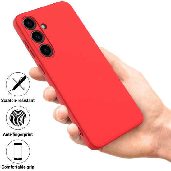 For Samsung Galaxy S24+ 5G Solid Color Liquid Silicone Dropproof Full Coverage Phone Case(Red)
