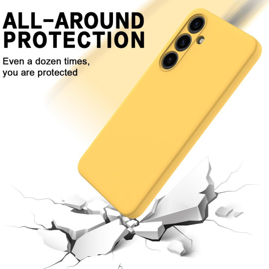 For Samsung Galaxy S24+ 5G Solid Color Liquid Silicone Dropproof Full Coverage Phone Case(Yellow)