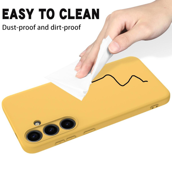For Samsung Galaxy S24+ 5G Solid Color Liquid Silicone Dropproof Full Coverage Phone Case(Yellow)