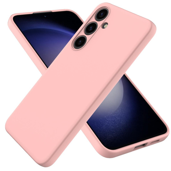 For Samsung Galaxy S24+ 5G Solid Color Liquid Silicone Dropproof Full Coverage Phone Case(Pink)