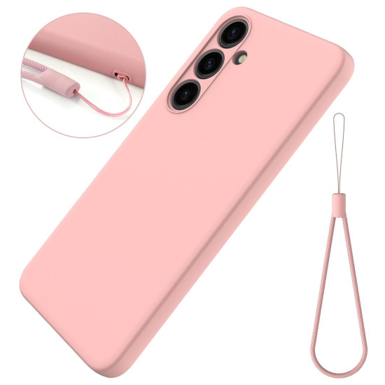 For Samsung Galaxy S24+ 5G Solid Color Liquid Silicone Dropproof Full Coverage Phone Case(Pink)