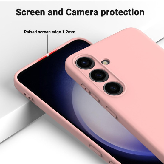 For Samsung Galaxy S24+ 5G Solid Color Liquid Silicone Dropproof Full Coverage Phone Case(Pink)