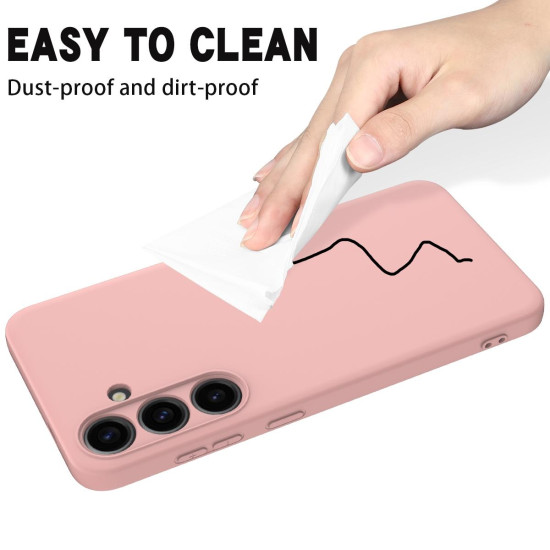 For Samsung Galaxy S24+ 5G Solid Color Liquid Silicone Dropproof Full Coverage Phone Case(Pink)