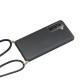 For Samsung Galaxy S23+ 5G Wheat Straw Material + TPU Protective Case with Lanyard(Black)