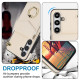 For Samsung Galaxy S24+ 5G Ring Holder RFID Card Slot Phone Case(Beige)