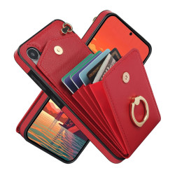 For Samsung Galaxy S24+ 5G Ring Holder RFID Card Slot Phone Case(Red)