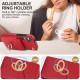 For Samsung Galaxy S24+ 5G Ring Holder RFID Card Slot Phone Case(Red)