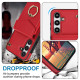 For Samsung Galaxy S24+ 5G Ring Holder RFID Card Slot Phone Case(Red)