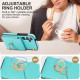 For Samsung Galaxy S24+ 5G Ring Holder RFID Card Slot Phone Case(Mint Green)
