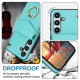 For Samsung Galaxy S24+ 5G Ring Holder RFID Card Slot Phone Case(Mint Green)