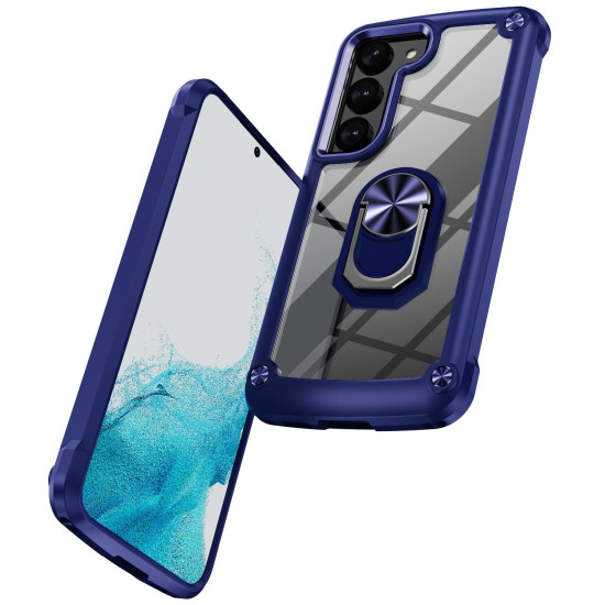 For Samsung Galaxy S23+ 5G TPU + PC Lens Protection Phone Case with Ring Holder(Blue)