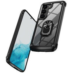 For Samsung Galaxy S23+ 5G TPU + PC Lens Protection Phone Case with Ring Holder(Black)