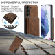 For Samsung Galaxy S24+ 5G JEEHOOD Magnetic Zipper Horizontal Flip Leather Phone Case(Brown)