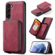 For Samsung Galaxy S24+ 5G JEEHOOD Magnetic Zipper Horizontal Flip Leather Phone Case(Red)