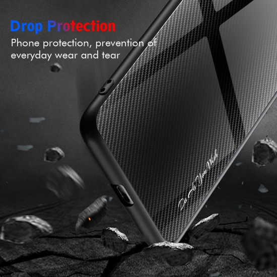 For Samsung Galaxy S23+ 5G Texture Gradient Glass TPU Phone Case(Black)