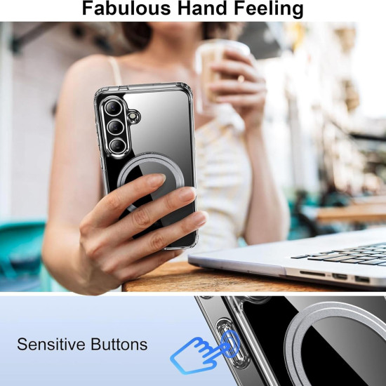 For Samsung Galaxy S24+ 5G Transparent Frosted MagSafe Phone Case