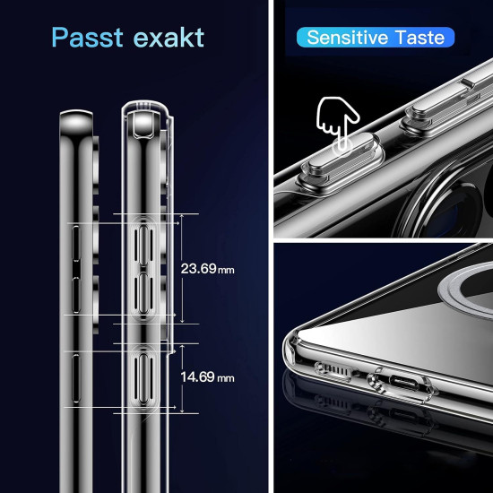 For Samsung Galaxy S23+ 5G Transparent Frosted MagSafe Phone Case