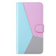 For Samsung Galaxy S23+ 5G Tricolor Stitching Flip Leather Phone Case(Blue)