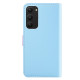 For Samsung Galaxy S23+ 5G Tricolor Stitching Flip Leather Phone Case(Blue)