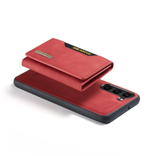 For Samsung Galaxy S23 5G DG.MING M2 Series 3-Fold Multi Card Bag + Phone Case(Red)