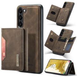 For Samsung Galaxy S23 5G DG.MING M2 Series 3-Fold Multi Card Bag + Phone Case(Coffee)