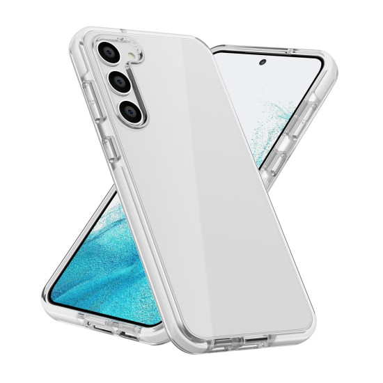 For Samsung Galaxy S23+ 5G Two-color High-transparency TPU+TPE Phone Case(Transparent White)