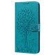 For Samsung Galaxy S23+ 5G Tree & Deer Pattern Pressed Printing Horizontal Flip Leather Phone Case(Blue)
