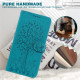 For Samsung Galaxy S23+ 5G Tree & Deer Pattern Pressed Printing Horizontal Flip Leather Phone Case(Blue)