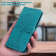 For Samsung Galaxy S23+ 5G Tree & Deer Pattern Pressed Printing Horizontal Flip Leather Phone Case(Blue)