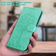 For Samsung Galaxy S23+ 5G Tree & Deer Pattern Pressed Printing Horizontal Flip Leather Phone Case(Green)