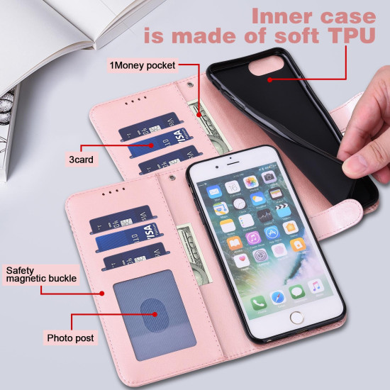 For Samsung Galaxy S23+ 5G Tree & Deer Pattern Pressed Printing Horizontal Flip Leather Phone Case(Pink)