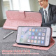 For Samsung Galaxy S23+ 5G Tree & Deer Pattern Pressed Printing Horizontal Flip Leather Phone Case(Pink)