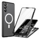 For Samsung Galaxy S24+ 5G HD Full Cover Magsafe Magnetic Metal Tempered Glass Phone Case(Black)