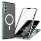 For Samsung Galaxy S24+ 5G HD Full Cover Magsafe Magnetic Metal Tempered Glass Phone Case(Green)