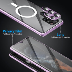 For Samsung Galaxy S24+ 5G HD Full Cover Magsafe Magnetic Metal Tempered Glass Phone Case(Green)