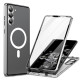 For Samsung Galaxy S24+ 5G HD Full Cover Magsafe Magnetic Metal Tempered Glass Phone Case(Silver)